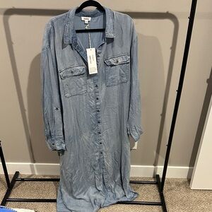 Denim Maxi Shirt Dress